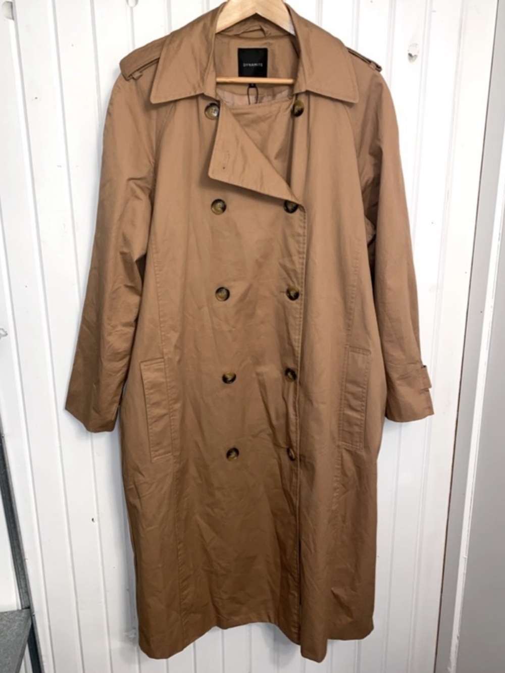 Dynamite Classic Double-Breasted Trench Coat - Camel